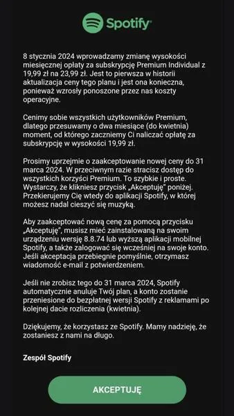 Koszt Spotify