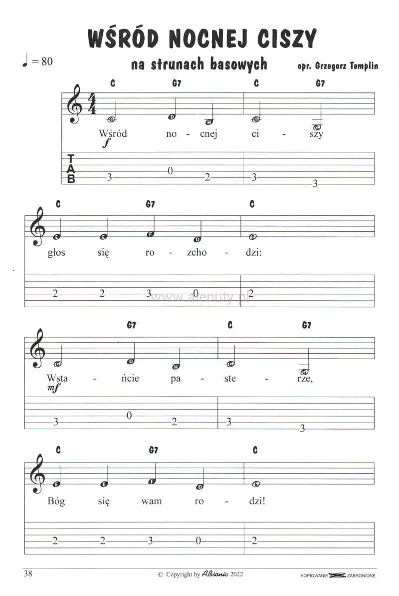 Proste chwyty gitarowe Przybieżeli do Betlejem