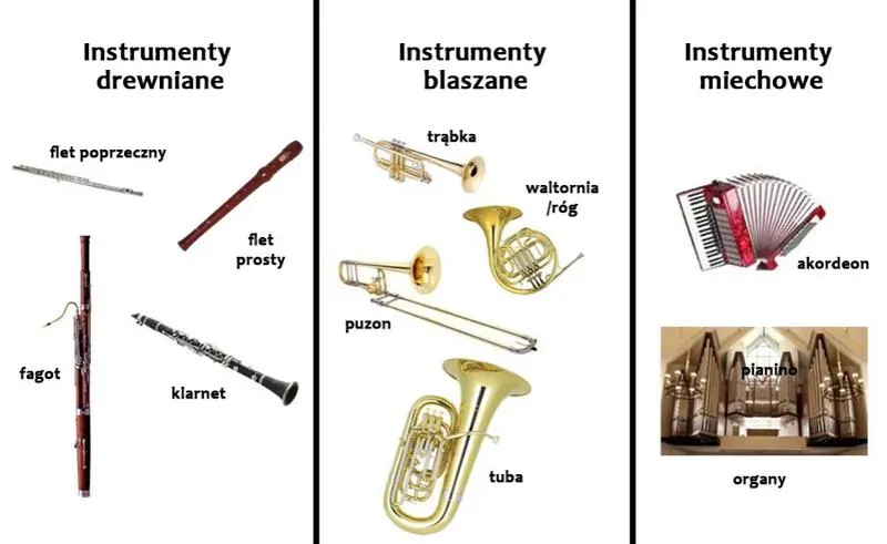 Rodzaje instrumentów dętych